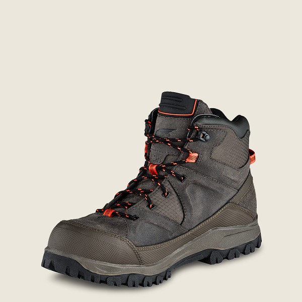 Mens Red Wing Trbo - 5-inch Waterproof Safety Toe - Hiking Boots Grey Brown - BVF641208